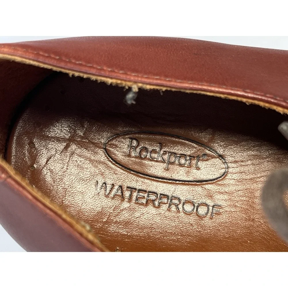 Men's Rockport Leather Chestnut Brown Size 11W‎ Lace Up Shoe Waterproof